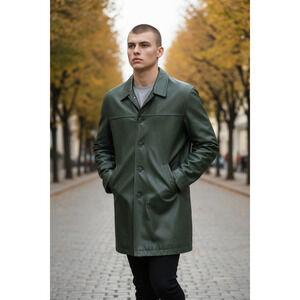 R&R Casuals Leather Men's Black 3/4 Jacket XL